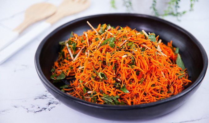 Adding protein to carrot salad with raisins Adding protein to carrot salad with raisins