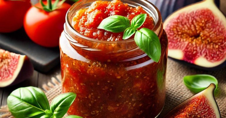 Fig chutney with tomato and basil