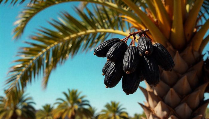 Dates on the palm tree