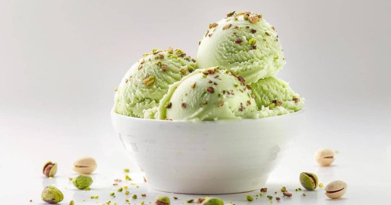 Indulge in the silky, nutty magic of pistachio ice cream