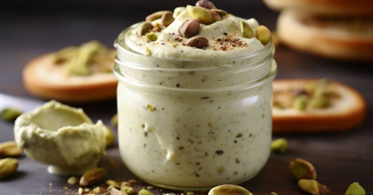 Smooth, rich pistachio butter — pure green gold in a jar