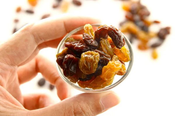 a small bowl of raisins