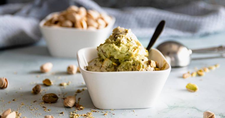 Scoop into happiness with this creamy, nutty bowl of spread pistachio ice cream