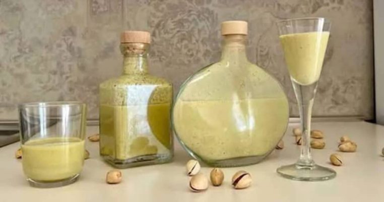 A collection of Pistachio Liqueur bottles, each one promising a sip of creamy, nutty perfection