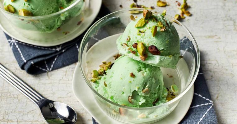 Indulge in the creamy, nutty delight of spread pistachio ice cream – a treat you deserve
