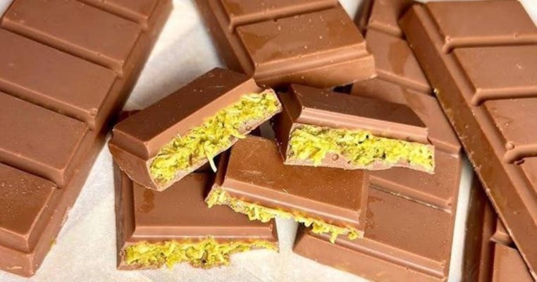 Savor the crunch and sweetness of premium pistachio chocolate bar