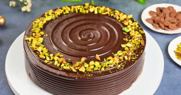 Savor the irresistible blend of pistachio knafeh with chocolate — a perfect treat for sweet moments Knafeh